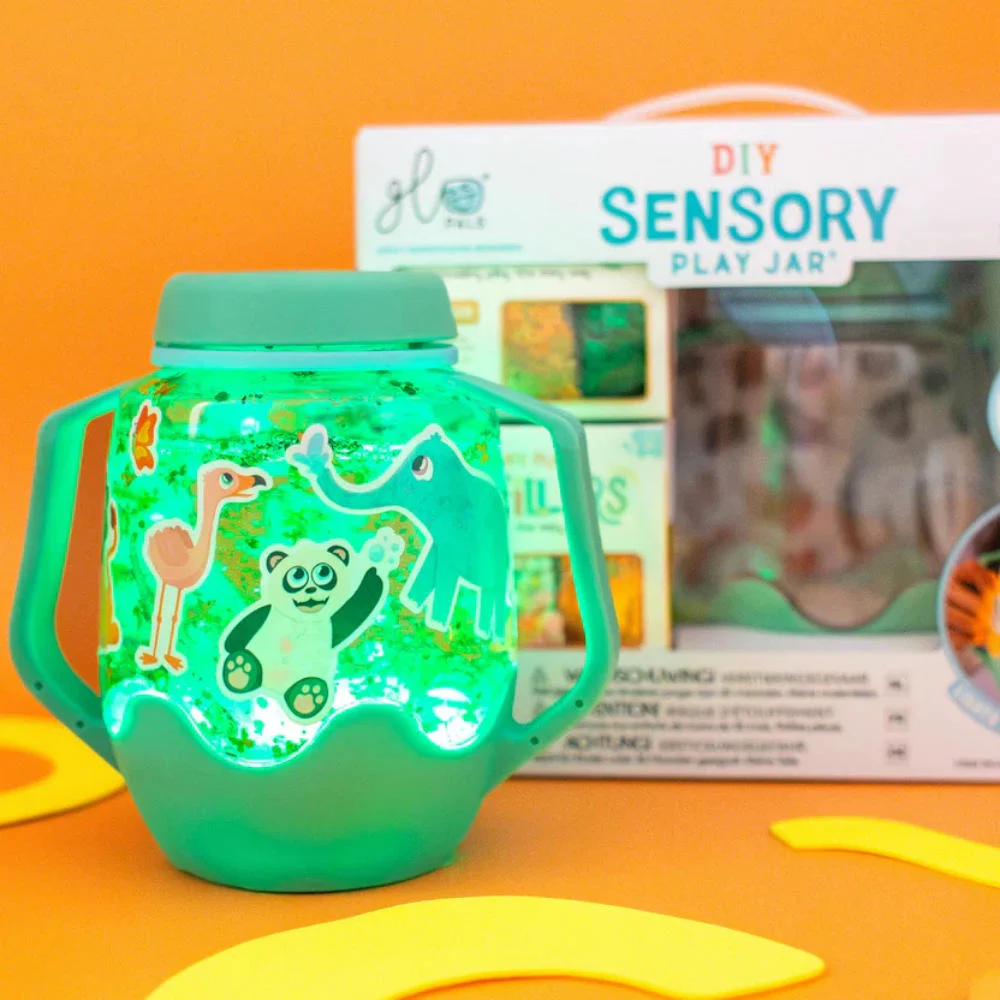 Glo Jar-animals DIY Sensory Play Jar - Zoo Theme - Image 1