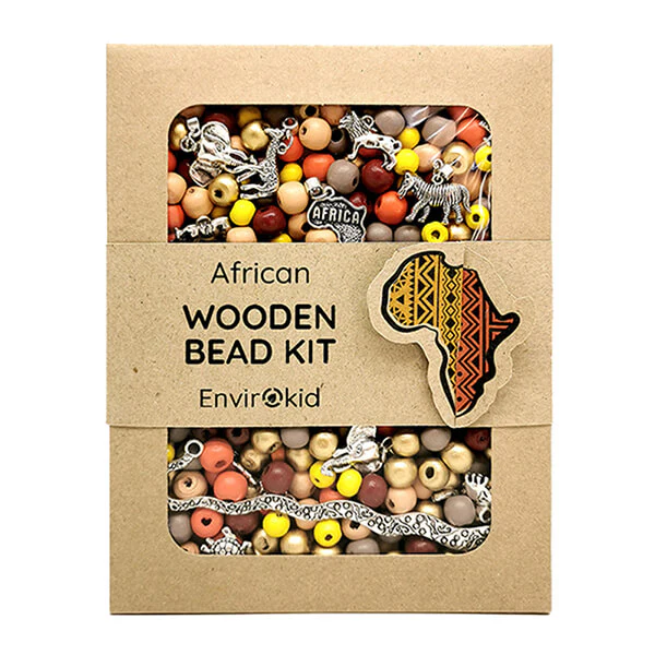 beadafrica Wooden Bead Kit - African Themed - Image 1