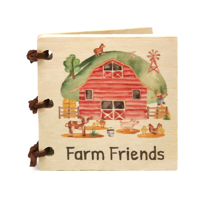 farmbook Wooden Baby Book - Farm Friends - Image 1